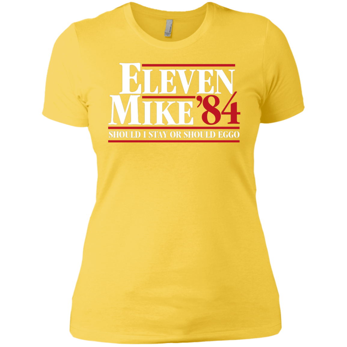 T-Shirts Vibrant Yellow / X-Small Eleven Mike 84 - Should I Stay or Should Eggo Women's Premium T-Shirt