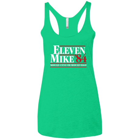 T-Shirts Envy / X-Small Eleven Mike 84 - Should I Stay or Should Eggo Women's Triblend Racerback Tank