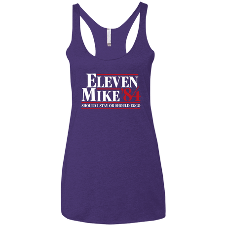 T-Shirts Purple / X-Small Eleven Mike 84 - Should I Stay or Should Eggo Women's Triblend Racerback Tank