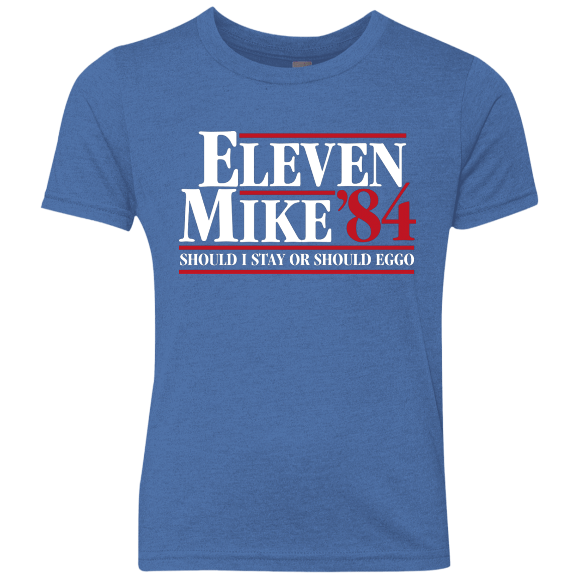 T-Shirts Vintage Royal / YXS Eleven Mike 84 - Should I Stay or Should Eggo Youth Triblend T-Shirt