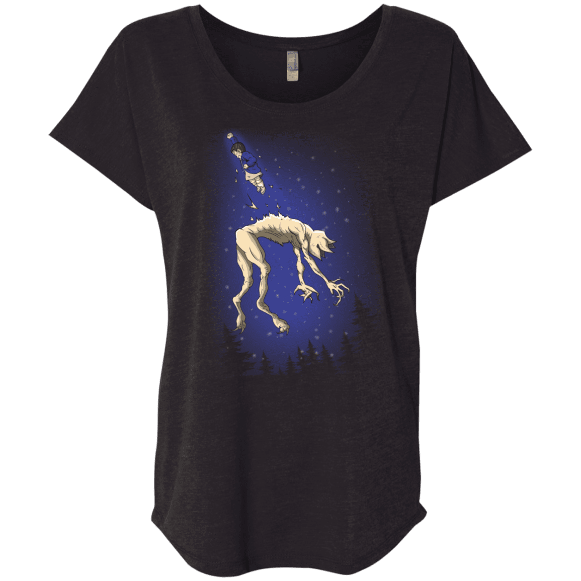 T-Shirts Vintage Black / X-Small Eleven vs Demogorgon Triblend Dolman Sleeve