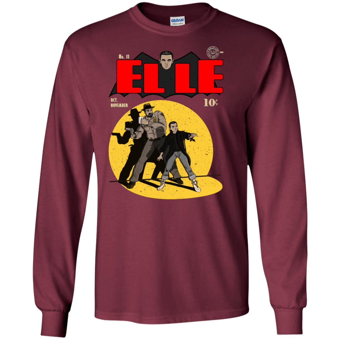 T-Shirts Maroon / S Elle N11 Men's Long Sleeve T-Shirt