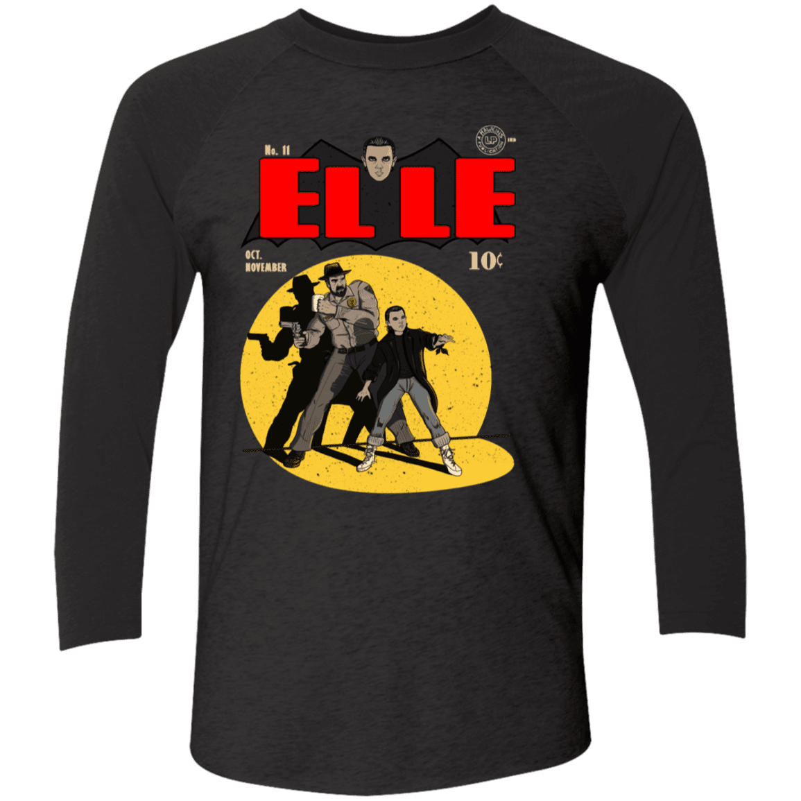 T-Shirts Vintage Black/Vintage Black / X-Small Elle N11 Men's Triblend 3/4 Sleeve