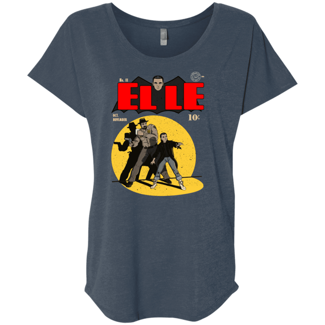 T-Shirts Indigo / X-Small Elle N11 Triblend Dolman Sleeve