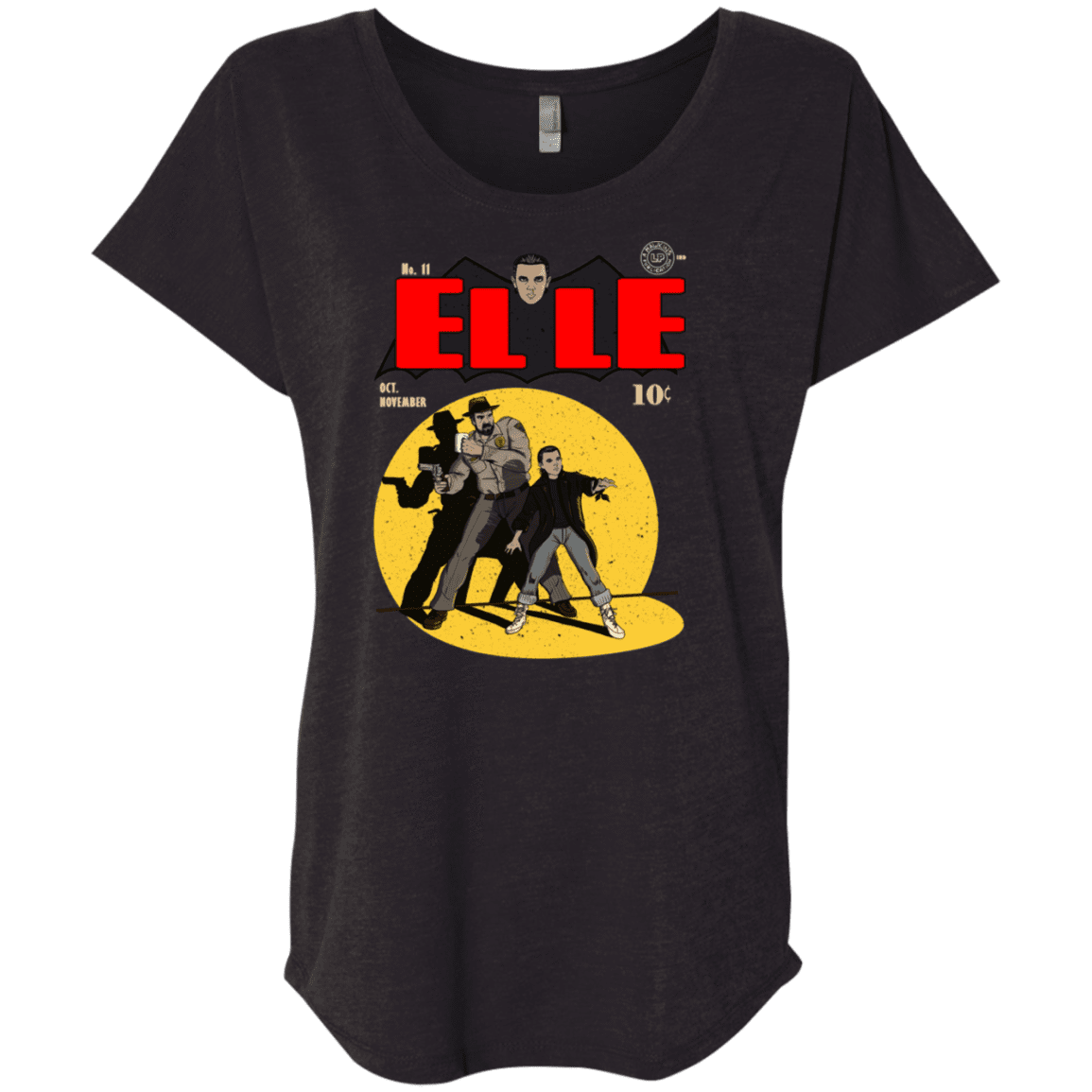 T-Shirts Vintage Black / X-Small Elle N11 Triblend Dolman Sleeve