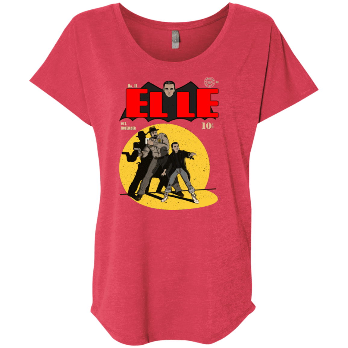 T-Shirts Vintage Red / X-Small Elle N11 Triblend Dolman Sleeve