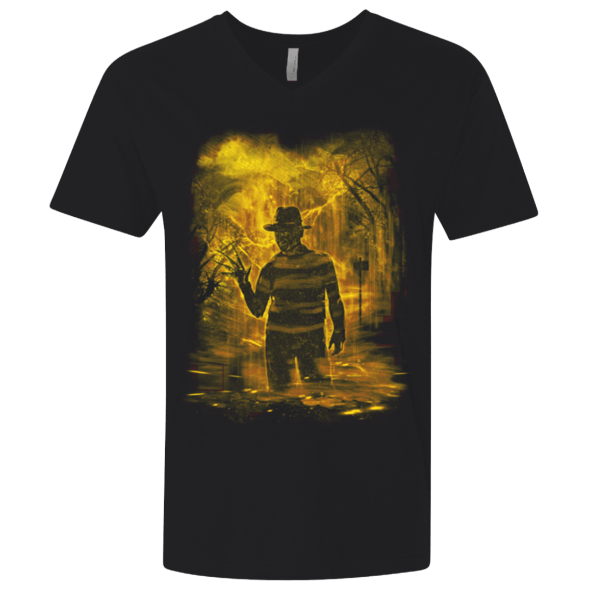 T-Shirts Black / X-Small Elm Street Storm Orange Men's Premium V-Neck