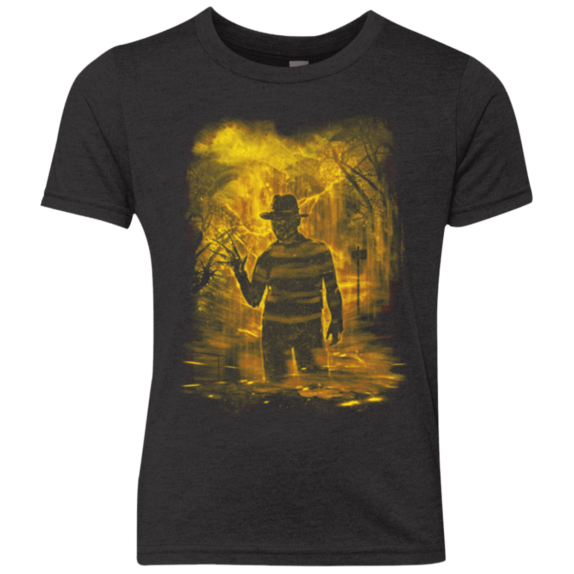 T-Shirts Vintage Black / YXS Elm Street Storm Orange Youth Triblend T-Shirt
