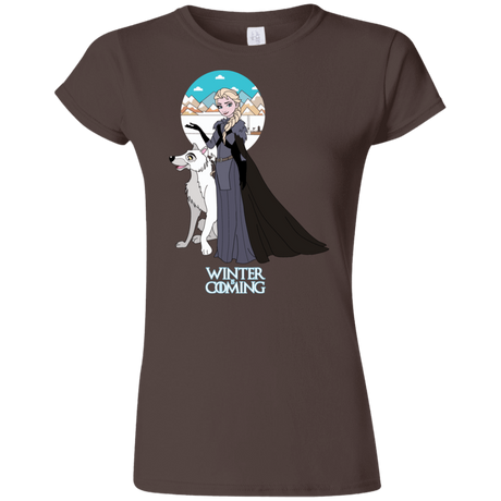 T-Shirts Dark Chocolate / S Elsa is Coming Junior Slimmer-Fit T-Shirt