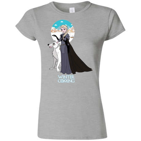 T-Shirts Sport Grey / S Elsa is Coming Junior Slimmer-Fit T-Shirt