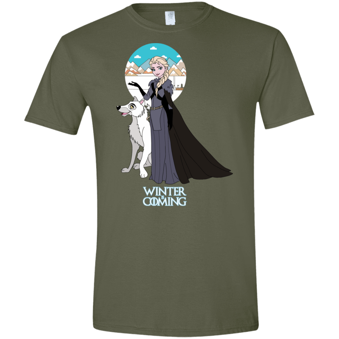 T-Shirts Military Green / S Elsa is Coming Men's Semi-Fitted Softstyle