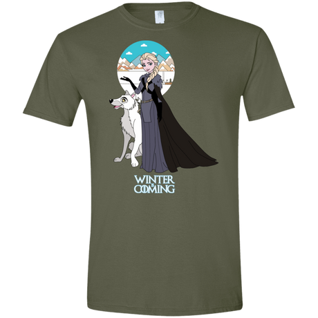 T-Shirts Military Green / S Elsa is Coming Men's Semi-Fitted Softstyle