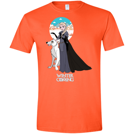 T-Shirts Orange / S Elsa is Coming Men's Semi-Fitted Softstyle