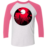 T-Shirts Heather White/Vintage Pink / X-Small Embrace the Darkness Men's Triblend 3/4 Sleeve