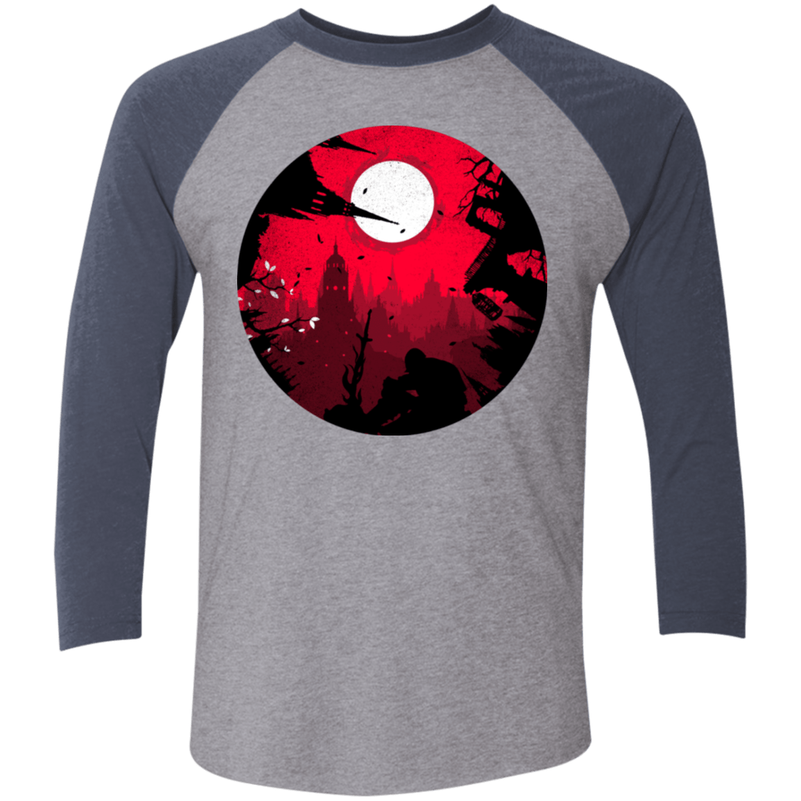 T-Shirts Premium Heather/Vintage Navy / X-Small Embrace the Darkness Men's Triblend 3/4 Sleeve