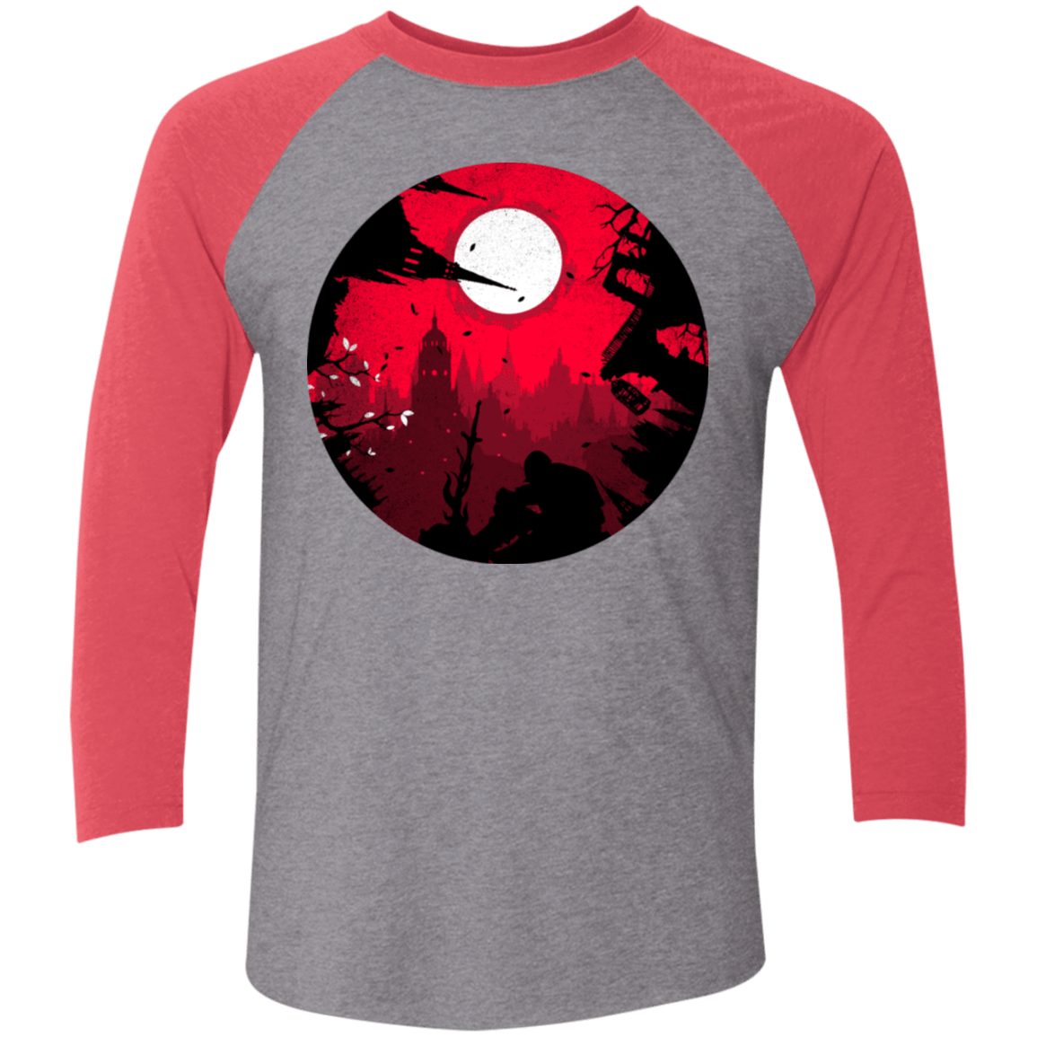 T-Shirts Premium Heather/Vintage Red / X-Small Embrace the Darkness Men's Triblend 3/4 Sleeve