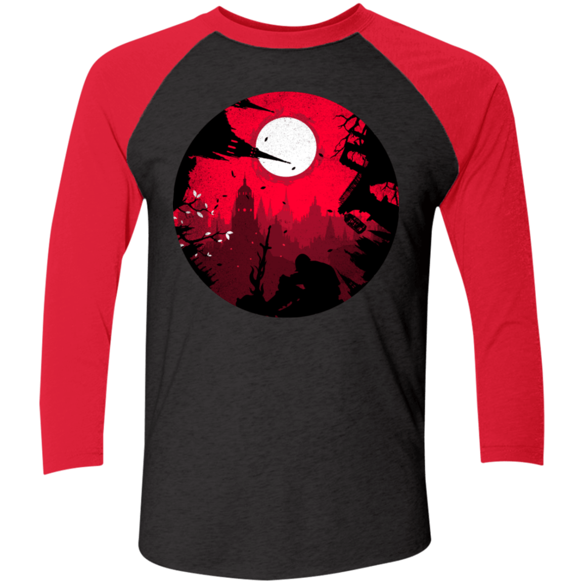 T-Shirts Vintage Black/Vintage Red / X-Small Embrace the Darkness Men's Triblend 3/4 Sleeve