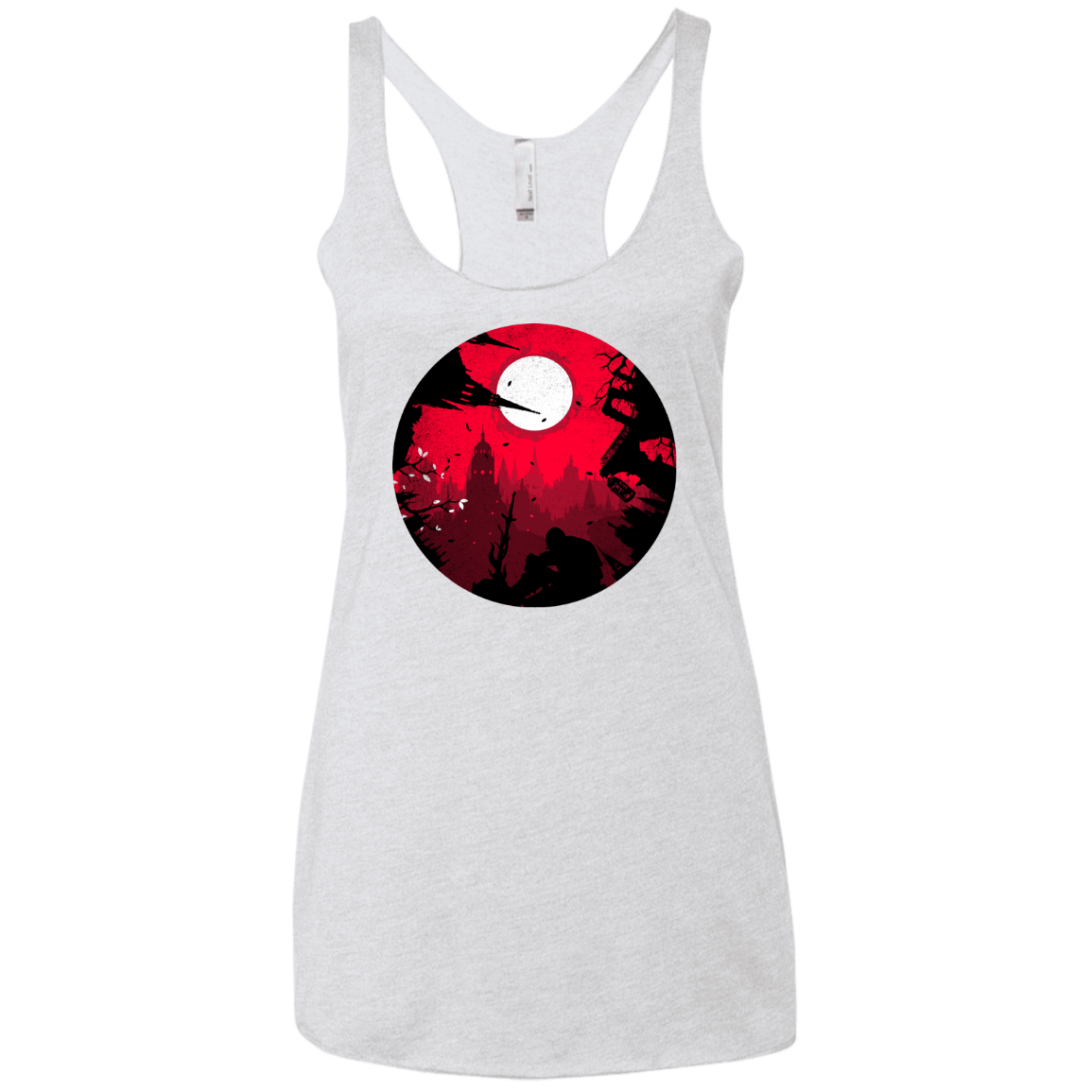 T-Shirts Heather White / X-Small Embrace the Darkness Women's Triblend Racerback Tank