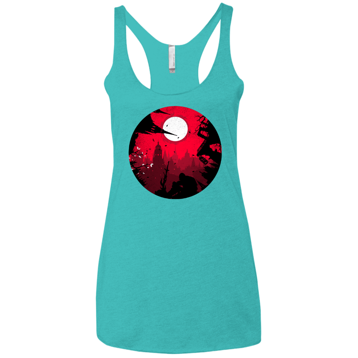 T-Shirts Tahiti Blue / X-Small Embrace the Darkness Women's Triblend Racerback Tank