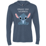 T-Shirts Indigo / X-Small Embrace your weirdness Triblend Long Sleeve Hoodie Tee