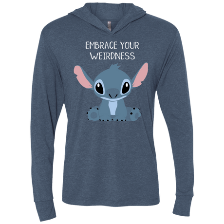 T-Shirts Indigo / X-Small Embrace your weirdness Triblend Long Sleeve Hoodie Tee