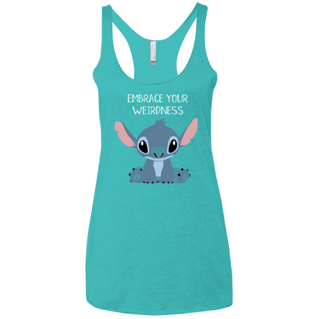 T-Shirts Tahiti Blue / X-Small Embrace your weirdness Women's Triblend Racerback Tank