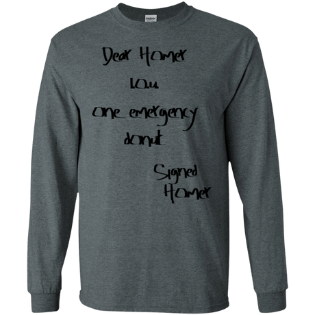 T-Shirts Dark Heather / S Emergency Donut Men's Long Sleeve T-Shirt