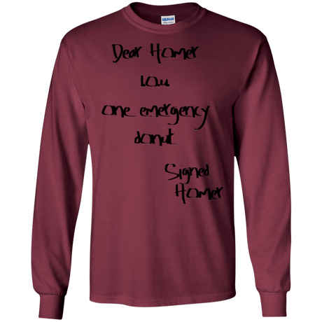 T-Shirts Maroon / S Emergency Donut Men's Long Sleeve T-Shirt