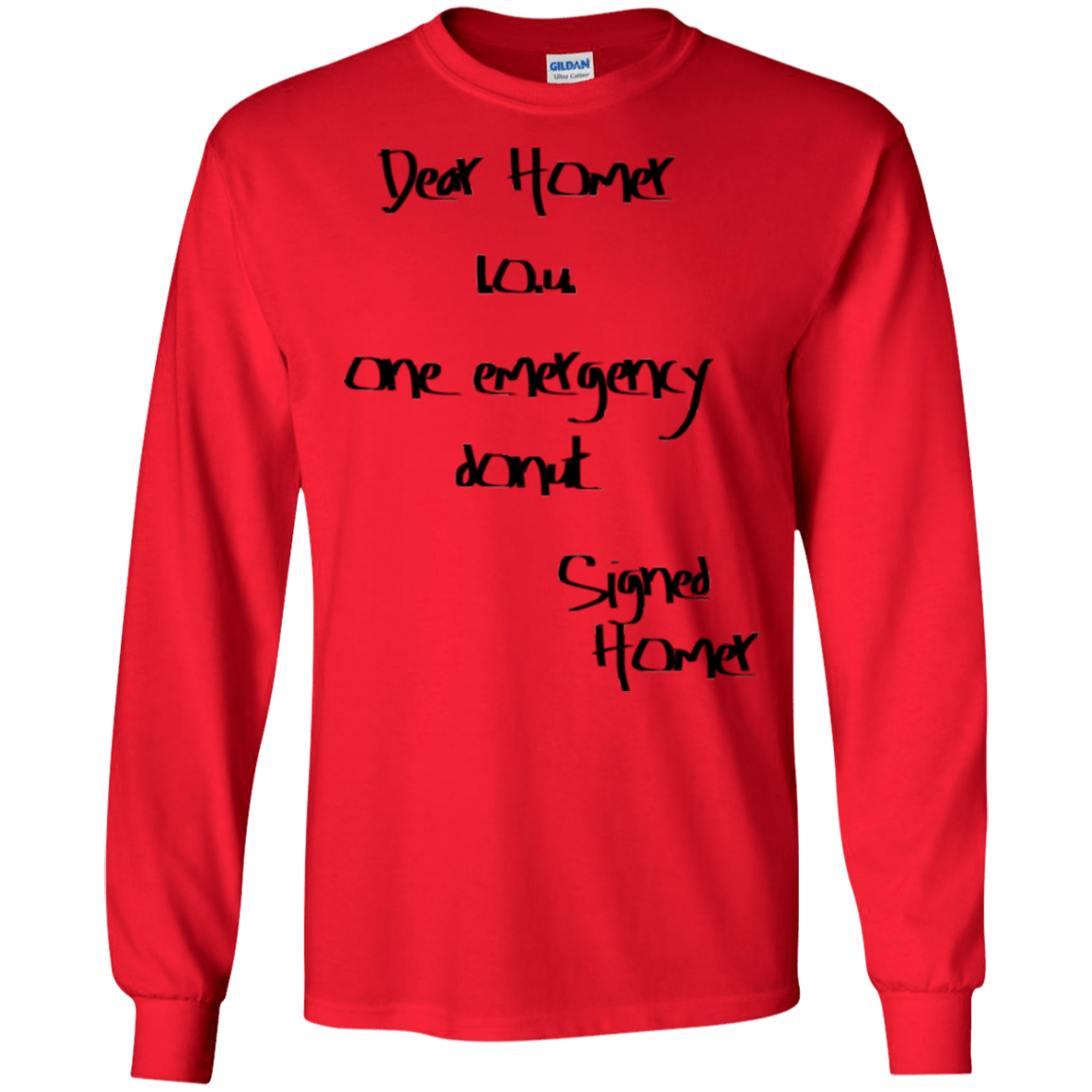 T-Shirts Red / S Emergency Donut Men's Long Sleeve T-Shirt