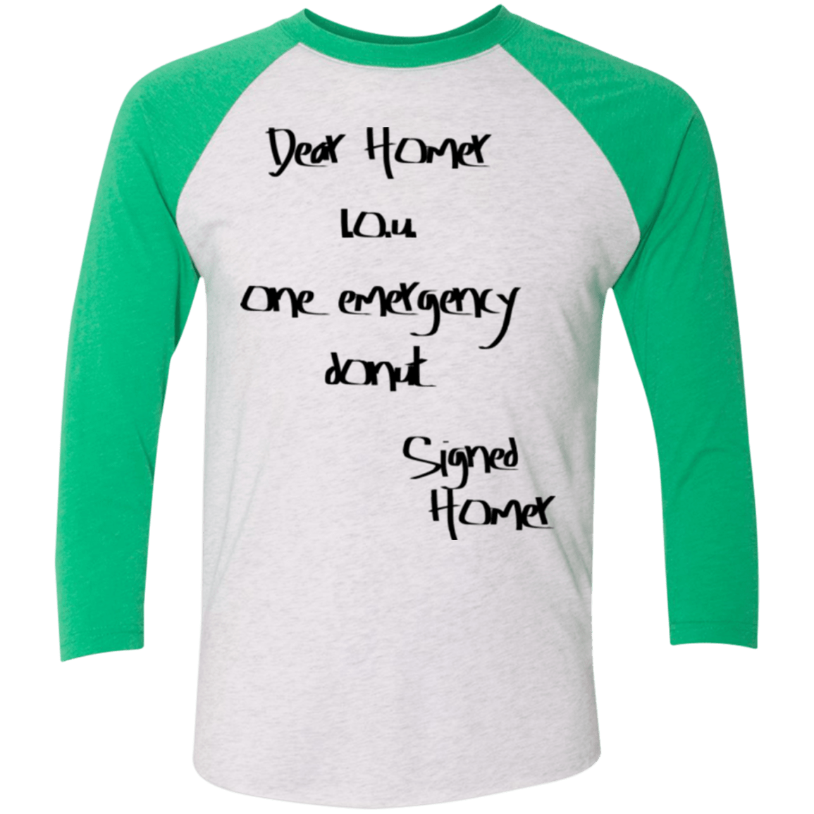 T-Shirts Heather White/Envy / X-Small Emergency Donut Men's Triblend 3/4 Sleeve