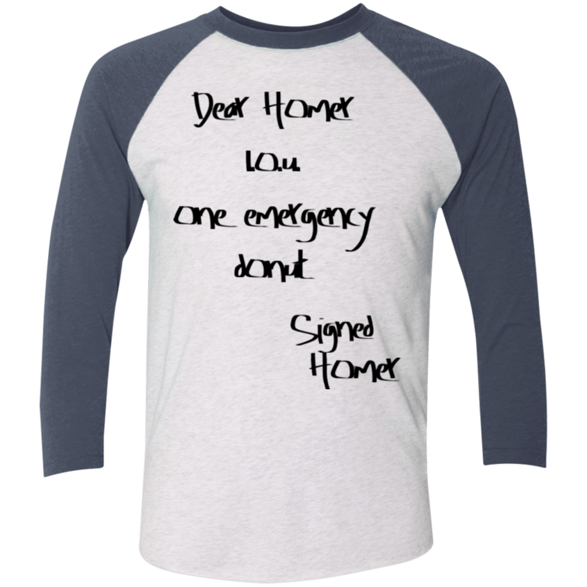 T-Shirts Heather White/Indigo / X-Small Emergency Donut Men's Triblend 3/4 Sleeve