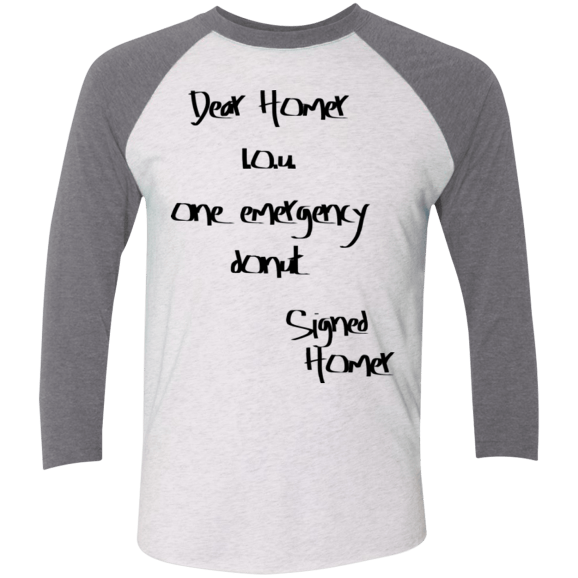 T-Shirts Heather White/Premium Heather / X-Small Emergency Donut Men's Triblend 3/4 Sleeve