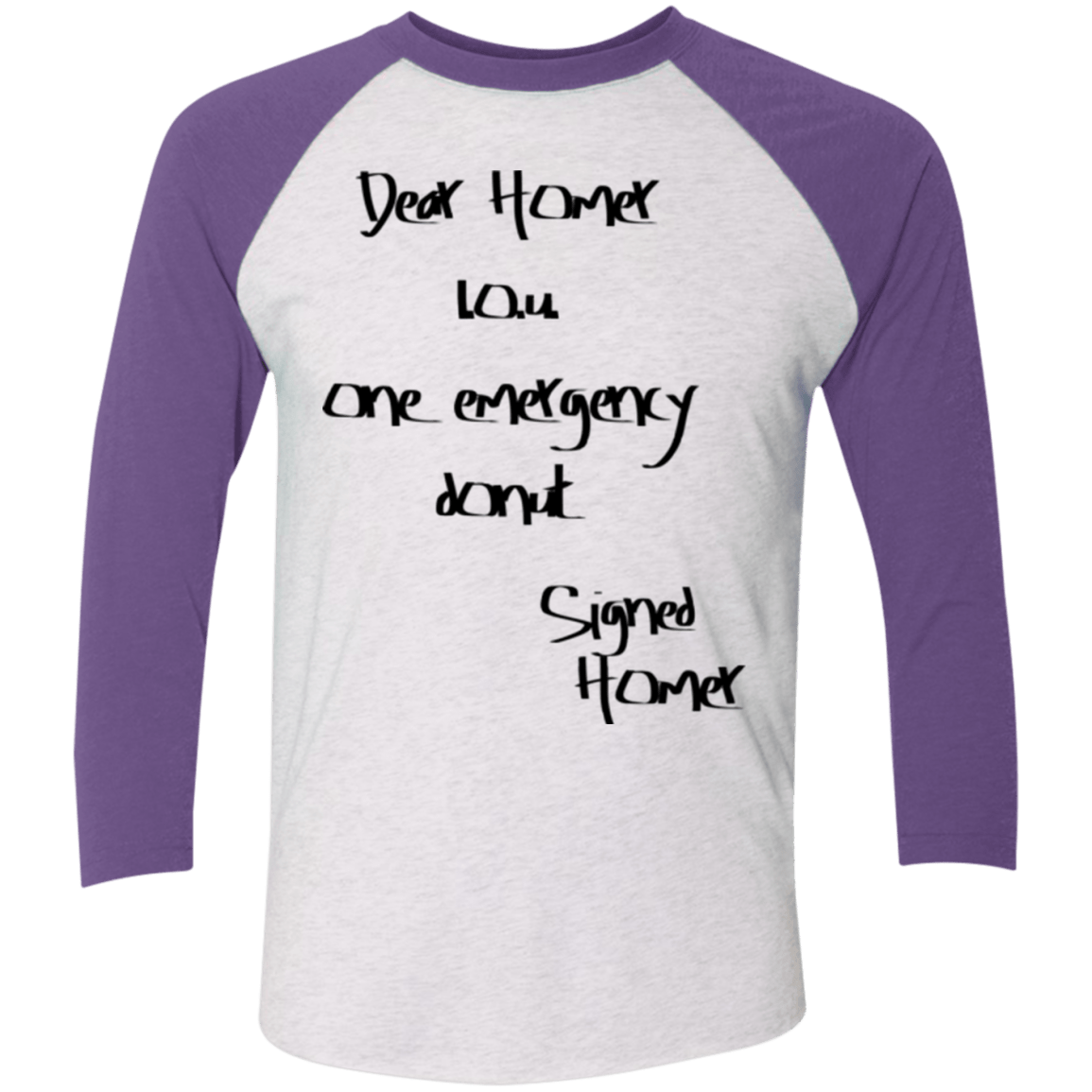 T-Shirts Heather White/Purple Rush / X-Small Emergency Donut Men's Triblend 3/4 Sleeve