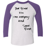 T-Shirts Heather White/Purple Rush / X-Small Emergency Donut Men's Triblend 3/4 Sleeve