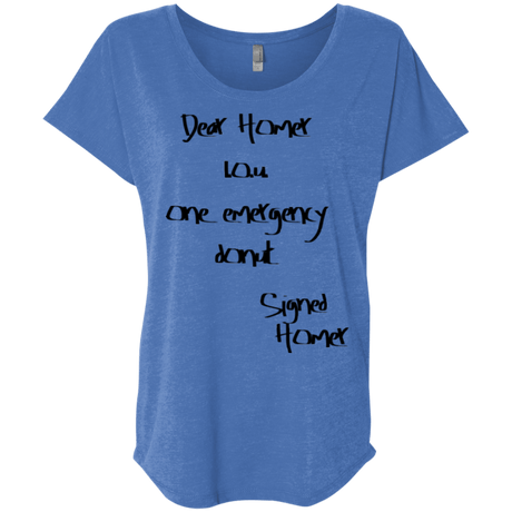 T-Shirts Vintage Royal / X-Small Emergency Donut Triblend Dolman Sleeve