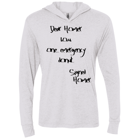 T-Shirts Heather White / X-Small Emergency Donut Triblend Long Sleeve Hoodie Tee