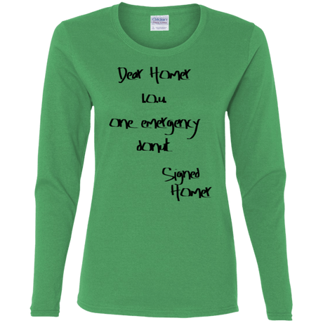 T-Shirts Irish Green / S Emergency Donut Women's Long Sleeve T-Shirt