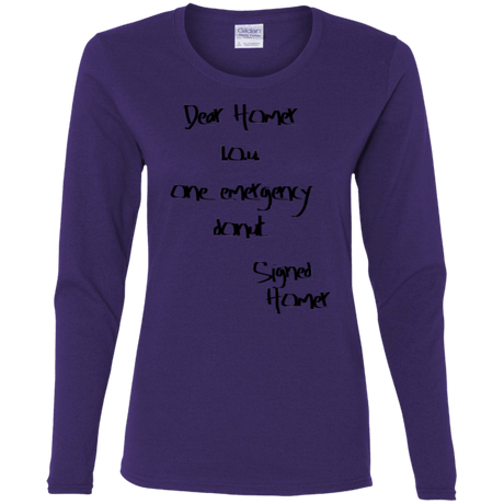 T-Shirts Purple / S Emergency Donut Women's Long Sleeve T-Shirt