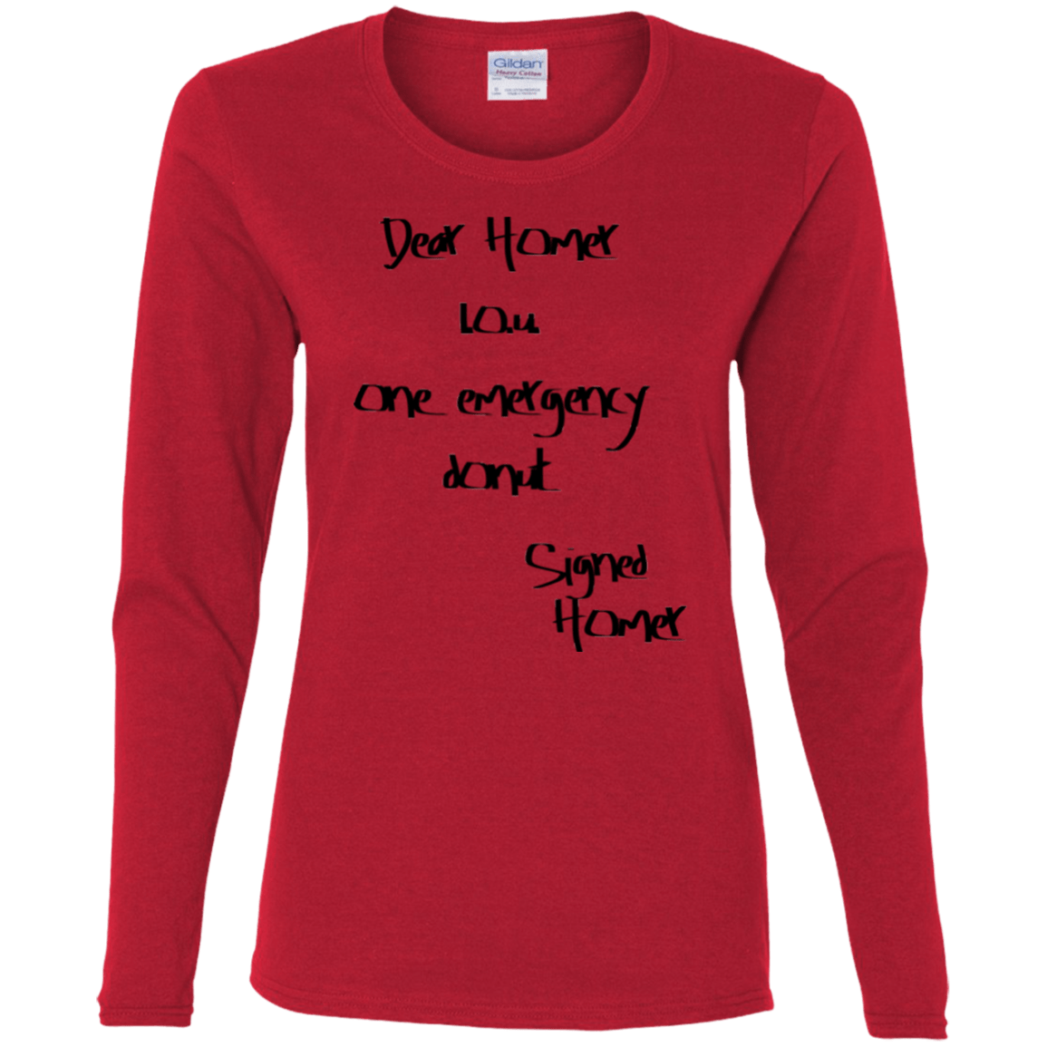 T-Shirts Red / S Emergency Donut Women's Long Sleeve T-Shirt