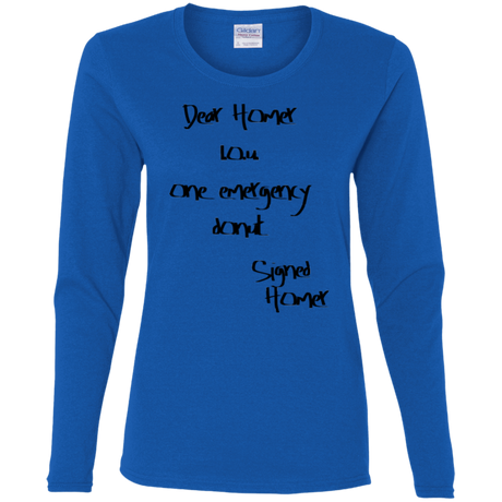 T-Shirts Royal / S Emergency Donut Women's Long Sleeve T-Shirt