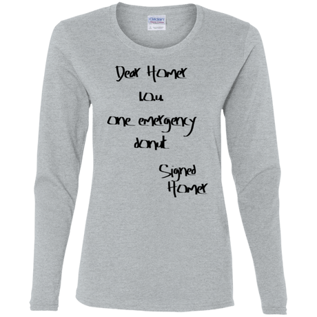 T-Shirts Sport Grey / S Emergency Donut Women's Long Sleeve T-Shirt