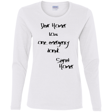 T-Shirts White / S Emergency Donut Women's Long Sleeve T-Shirt