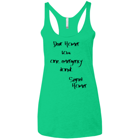 T-Shirts Envy / X-Small Emergency Donut Women's Triblend Racerback Tank
