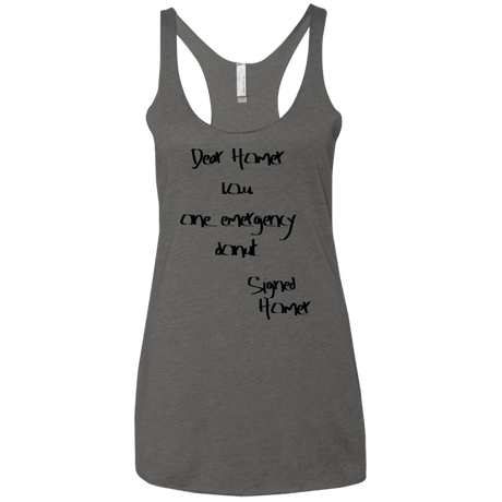 T-Shirts Premium Heather / X-Small Emergency Donut Women's Triblend Racerback Tank