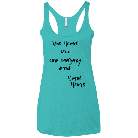 T-Shirts Tahiti Blue / X-Small Emergency Donut Women's Triblend Racerback Tank