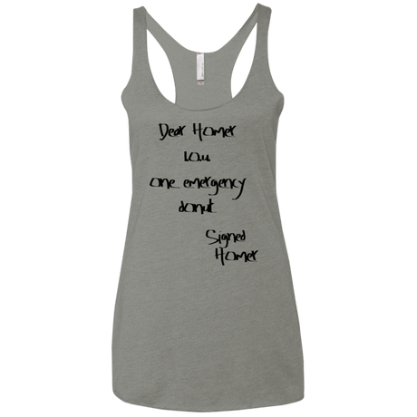 T-Shirts Venetian Grey / X-Small Emergency Donut Women's Triblend Racerback Tank