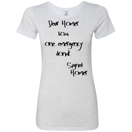 T-Shirts Heather White / S Emergency Donut Women's Triblend T-Shirt
