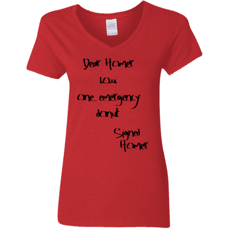 T-Shirts Red / S Emergency Donut Women's V-Neck T-Shirt