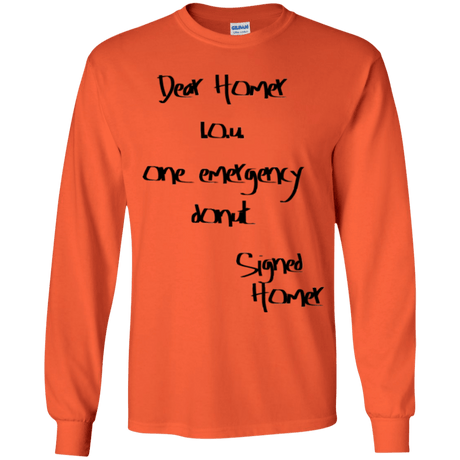 T-Shirts Orange / YS Emergency Donut Youth Long Sleeve T-Shirt