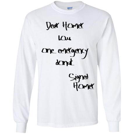 T-Shirts White / YS Emergency Donut Youth Long Sleeve T-Shirt